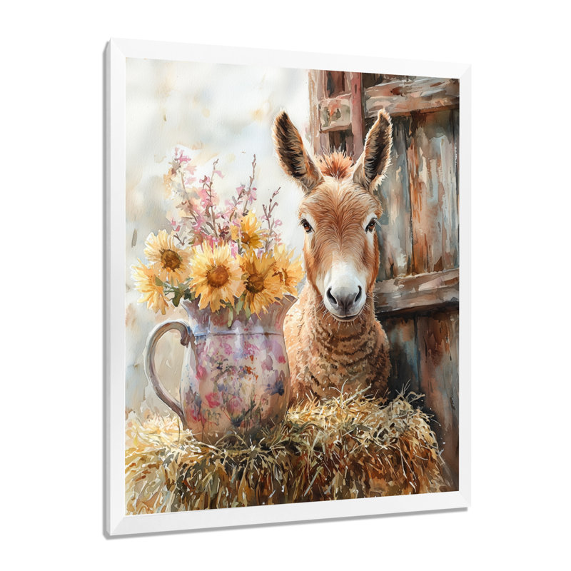 Doehne - animaux, impressions sur toile, H 32 po x l 16 po, Reproduction encadrée sans passe-partout, Blanc