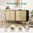 2 Door Rattan Storage Cabinet, Wood Kitchen Sideboard Buffet Console Table With Shelves For Kitchen & Entryway Storage-743420078