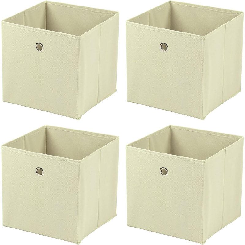 17 Stories Fabric Decorative Bin, Beige