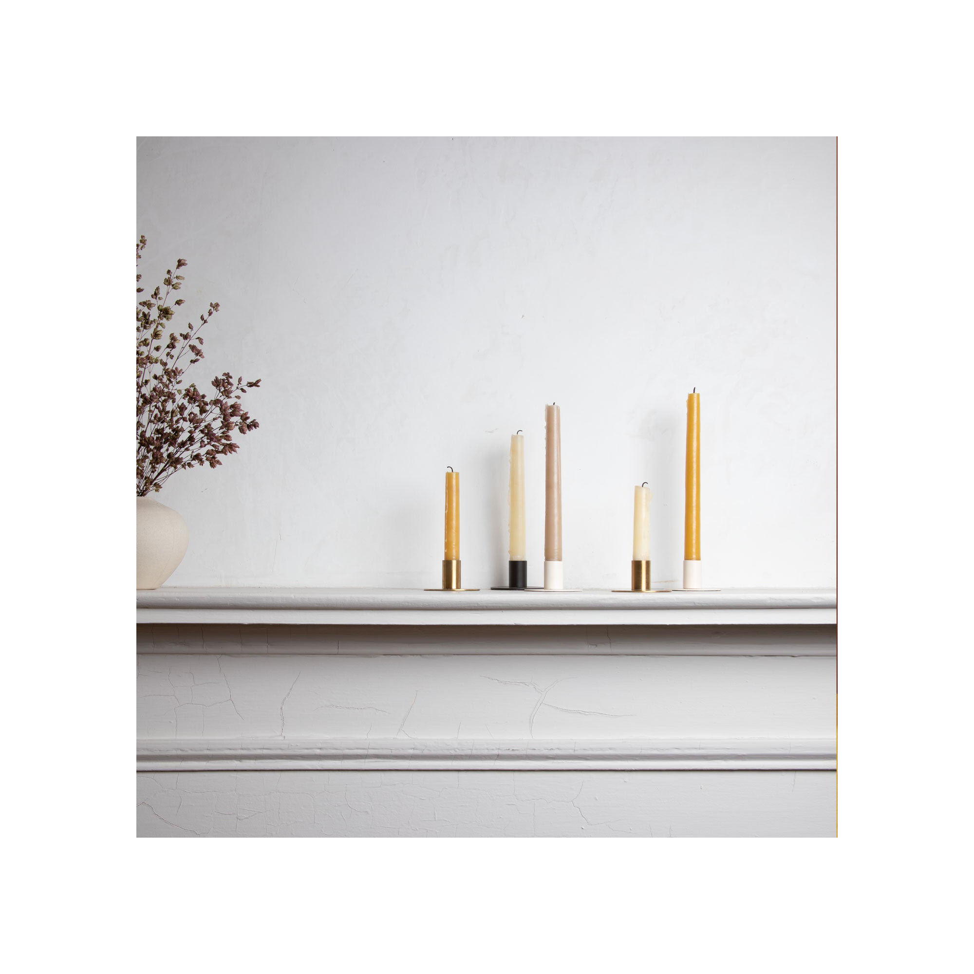 Essential 1.5'' H Stainless Steel Tabletop Candlestick, Ivory