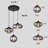 3-light Dimmable Pendant With Different Shaped Glass Shades