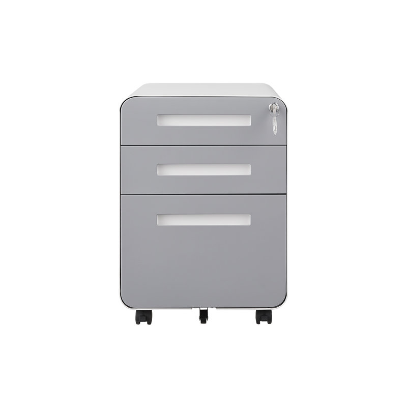 Classeur à 3 tiroirs Rizer, Blanc / gris