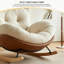 Chaise berçante en suède blanc moderne-609944299