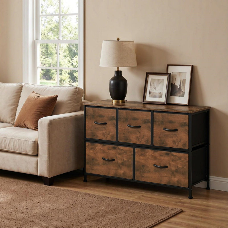 Steel 5 -Drawer Rectangle Accent Chest