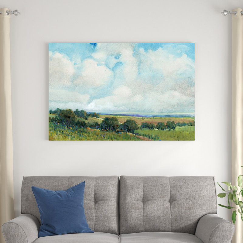 «Looming Clouds I», peinture sur toile, H 32 po x l 48 po