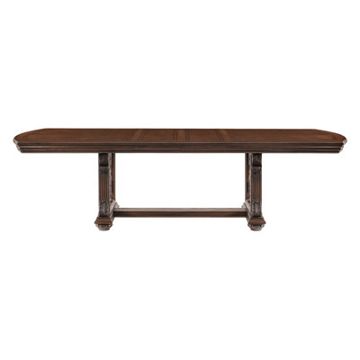 Traditional Formal Dining Room Furniture Pc Table With Separate Extension Leaf Classic Routed Pilasters, Moldings And Decorative Pediments   Finish