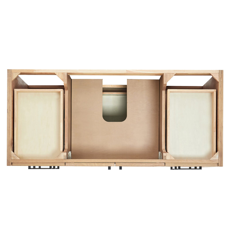 ARIEL Kelly 48 Single Sink Bathroom Vanity with Carrara Quartz Top, Oak, 48"