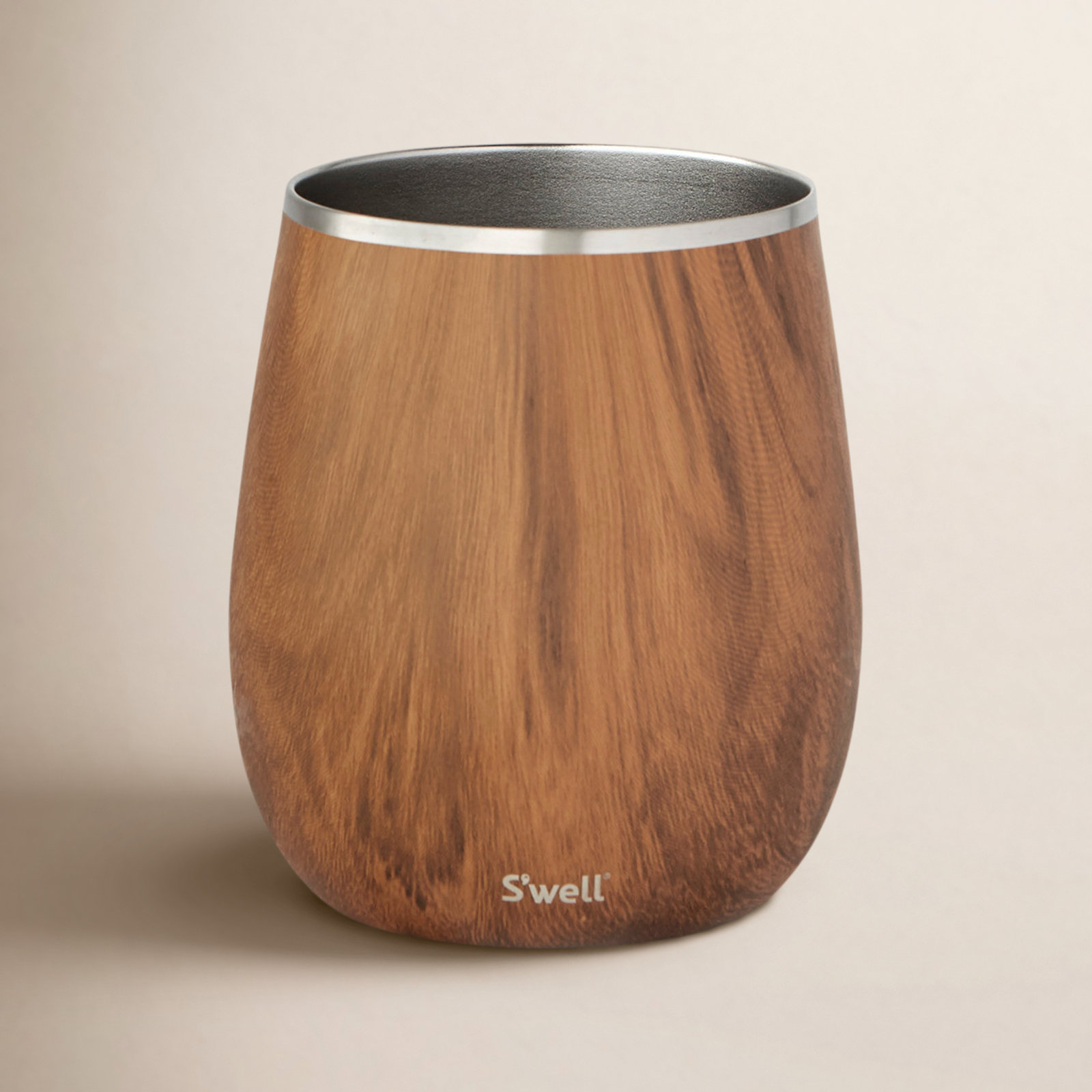Stainless Steel Wine Tumbler, Teakwood