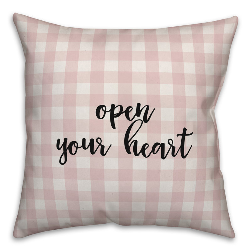 Coussin Open Your Heart, Rose/noir, Coussin décoratif
