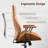 Albaugh Ergonomic Office Chair, High Back Swivel Rolling Executive Chair, Mid-Century Faux Lether with Lumbar Support, Large Computer Desk Task Chair with Suede Fabric for Home-54058885