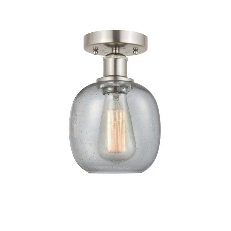 Plafonnier semi-encastré 6 lumières Carlucci, Nickel satiné brossé, Seedy