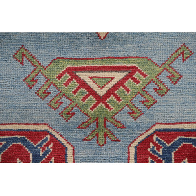 Light Blue Kazak Handmade Area Rug