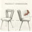 Ensemble de 6 chaises de salle à manger modernes en velours avec pieds en métal doré, chaises d'appoint rembourrées avec dossier à pompons, chaises de cuisine pour les fêtes de fin d'année, le souper de Noël, le salon, le café ou le bureau-651617248-651617274-651617275