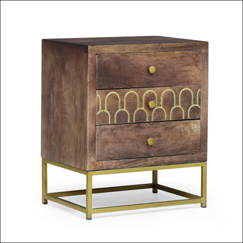 3 - Drawer Nightstand , Brown