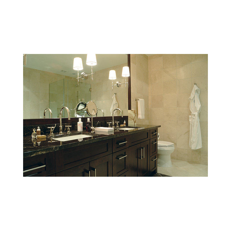 East Linear Double Handle Kitchen Faucet, Polished Nickel, Lever