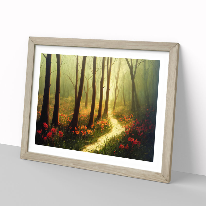 Ravishing Spring Forest - Single Picture Frame Painting, 25cm H x 34cm W x 2cm D, Oak Framed