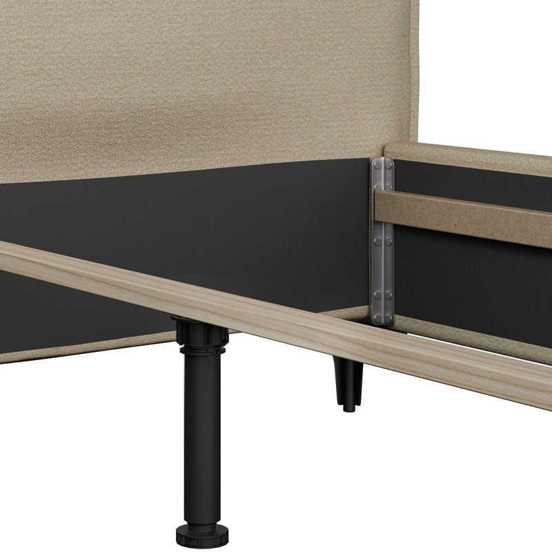 Tavarus Upholstered Bed, Double (4'6), Beige