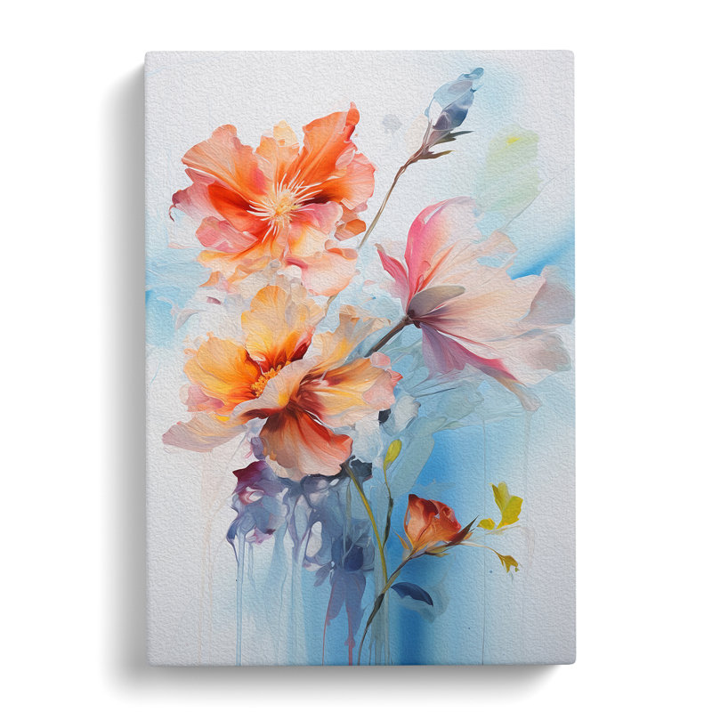 Floral Gestural No.3 - Wrapped Canvas, 50cm H x 35cm W x 3cm D