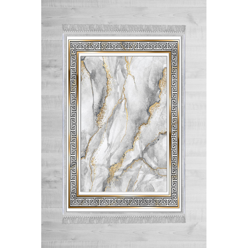 Luxurious Velvet Area Rug (4.6 x 7.2 ft), 100% Antibacterial Fabric, Non-Slip Cotton Backing, Pile Height: 0.4 in | Machine Washable, 3D Digital Print Design | Perfect for Living Room & Bedroom Decor, Soft & Durable