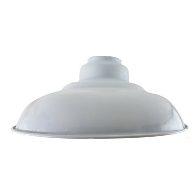 34.29cm H Metal Bowl Lamp Shade ( Screw On ) in White