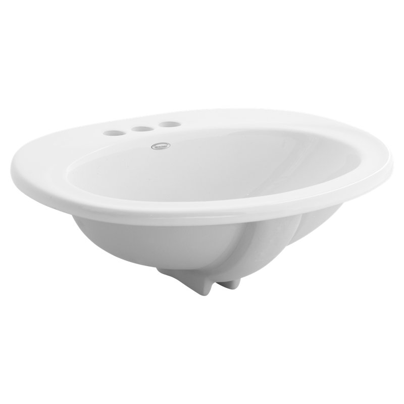 American Standard Penlyn 18.38'' Ceramic Oval Bathroom Sink with Overflow, White, 4" Centerset