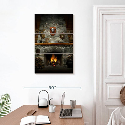 Lilie Rustic Stone Fireplace