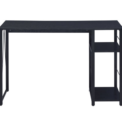 Bureau de style industriel noir avec étagère - Espace de travail pratique et fonctionnel Espace spacieux pour travailler confortablement