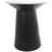 White Marble Geometric Side End Accent Table with Black Wooden Base