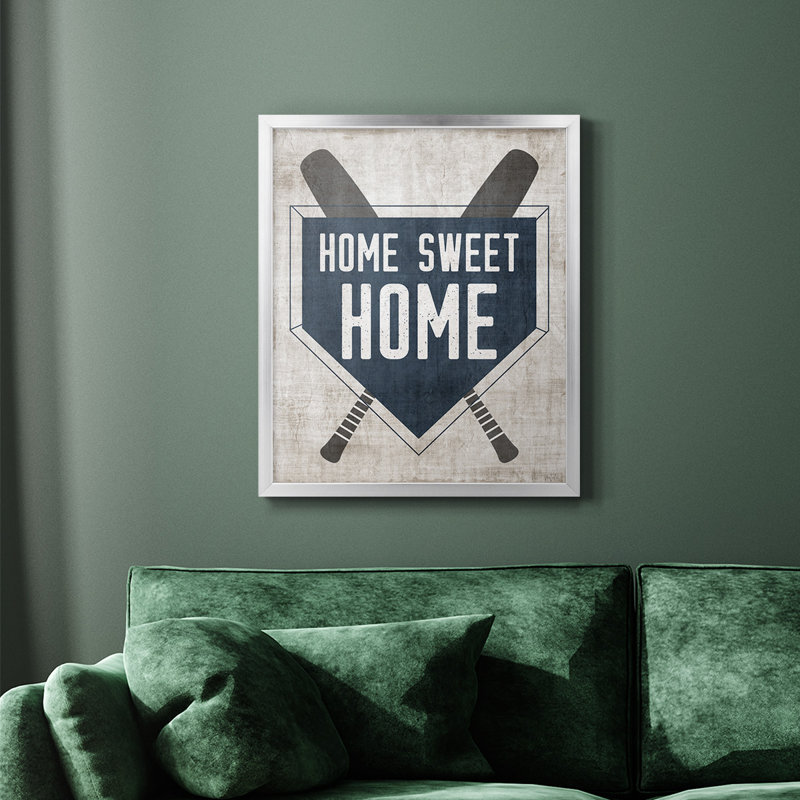 Toile encadrée de qualité supérieure Home Sweet Home Base - prête à être accrochée, Argent, H 24 po x l 20 po