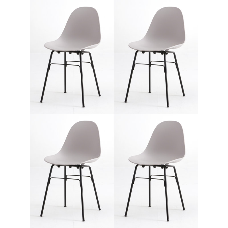 Chaise d'appoint et de salle à manger TA (ensemble de 4), Gris froid / noir