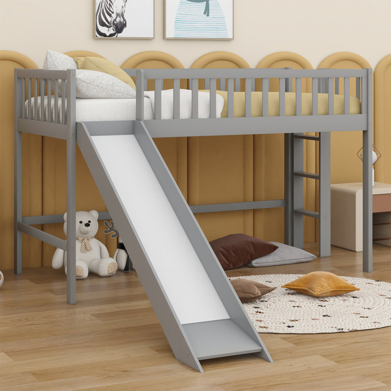 Lit mezzanine pour enfants Jenilyn, Gris