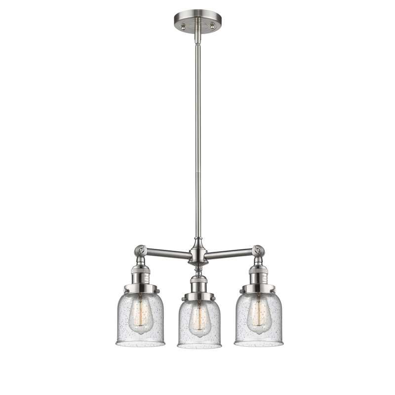 Adalbert 3 - Light Dimmable Chandelier, Seedy, Antique Brass, 3.5 Watt Vintage LED Bulb