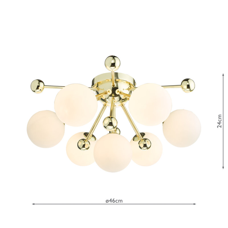 Ambriella Glass Flush Mount, Brass