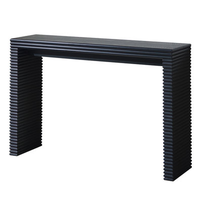 Modern Black Console Table with Ribbed Design,Wood Console Table, 47" W entryway table,Black Entry Table Narrow Console Table, Modern Hallway Table, M