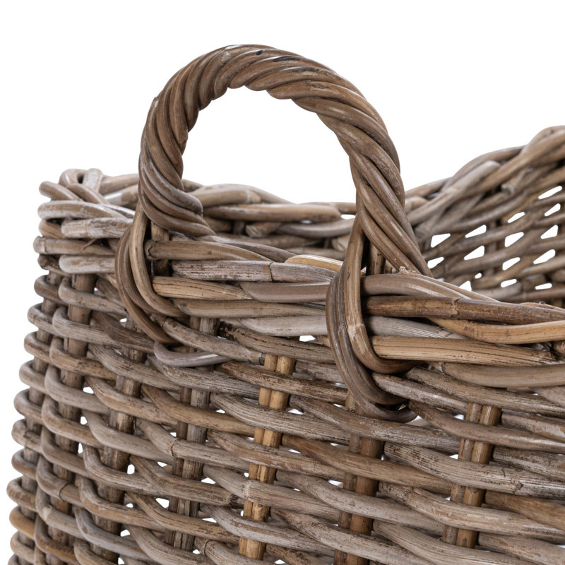 Panier haut gris en rotin Kubu