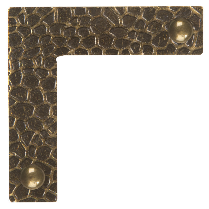 Dritz Home Textured Campaign Corners, Small, 3 Pack, Antique Brass