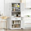 Armoire de rangement en acier blanc avec tablettes réglables, tiroirs et crochets