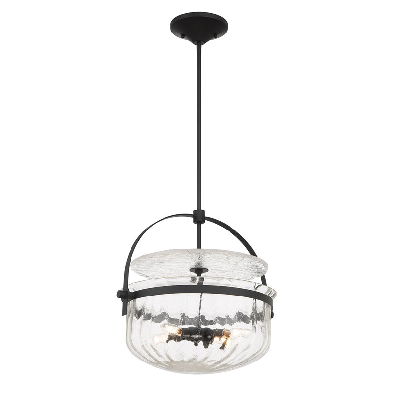 Natavius 4-Light Convertible Semi-Flush or Pendant in Matte Black, Matte Black