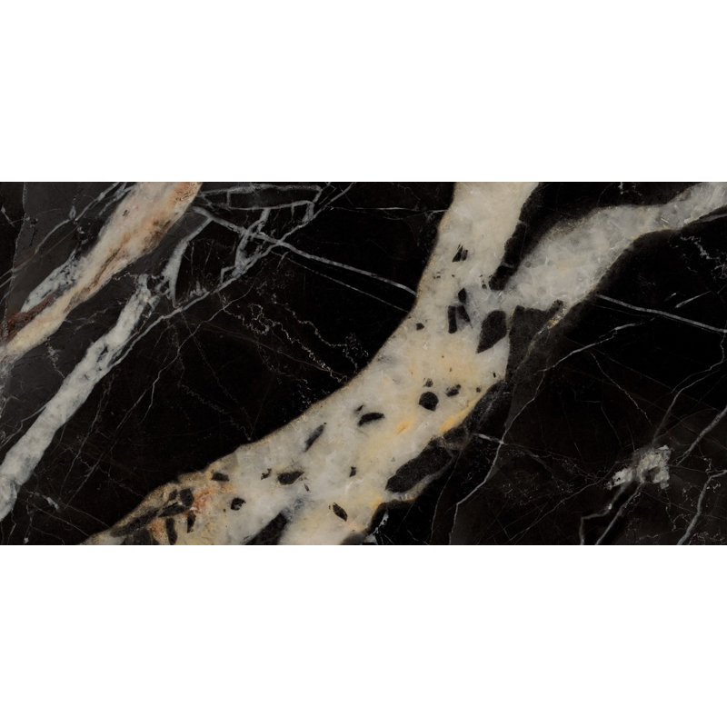 Golden Carbon Polished Marble Look 24x48 Porcelain Tile