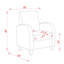 Chaise d'appoint moderne avec accoudoirs en similicuir-1428309039