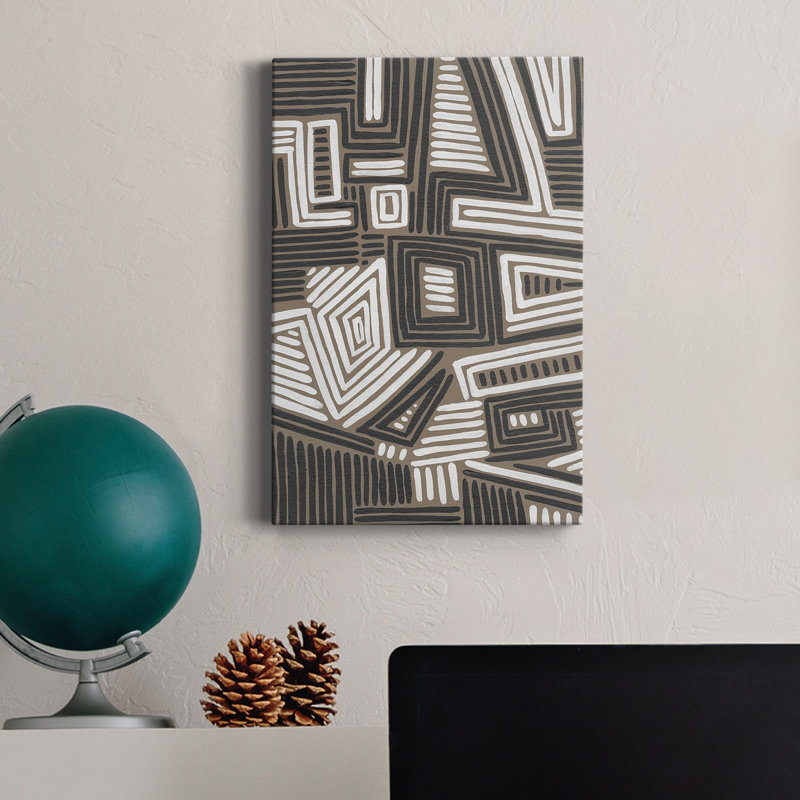 Abstrait labyrinthe II - reproduction sur toile tendue, H 27 po x l 18 po x P 1 po