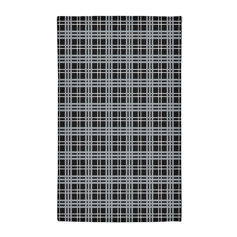 Tapis noir à carreaux, Rectangle 4 pi x 6 pi