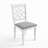 Guistino Traditional 7-Piece 60 Inch Oval Extendable Dining Set, White Finish With Grey Polyester Upholstered Chairs, Solid Rubberwood