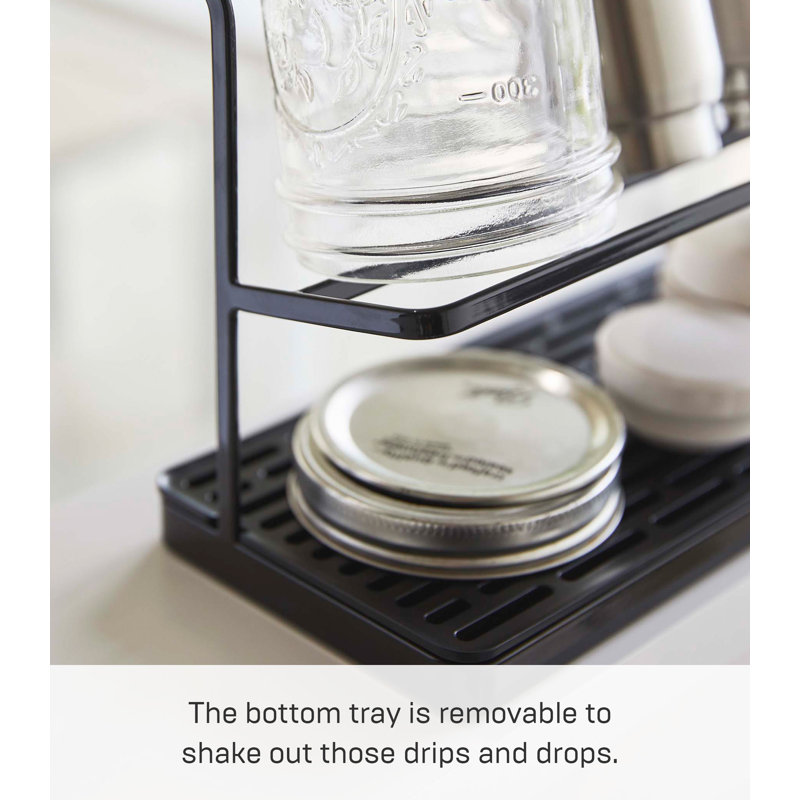 Compact Black Metal Countertop Bottle Drying Rack