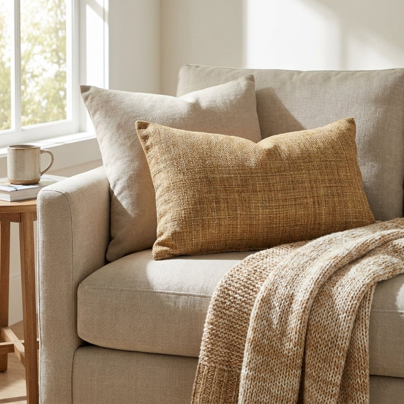 Coussin lombaire fait main Honeysuckle, H 12 po x l 20 po