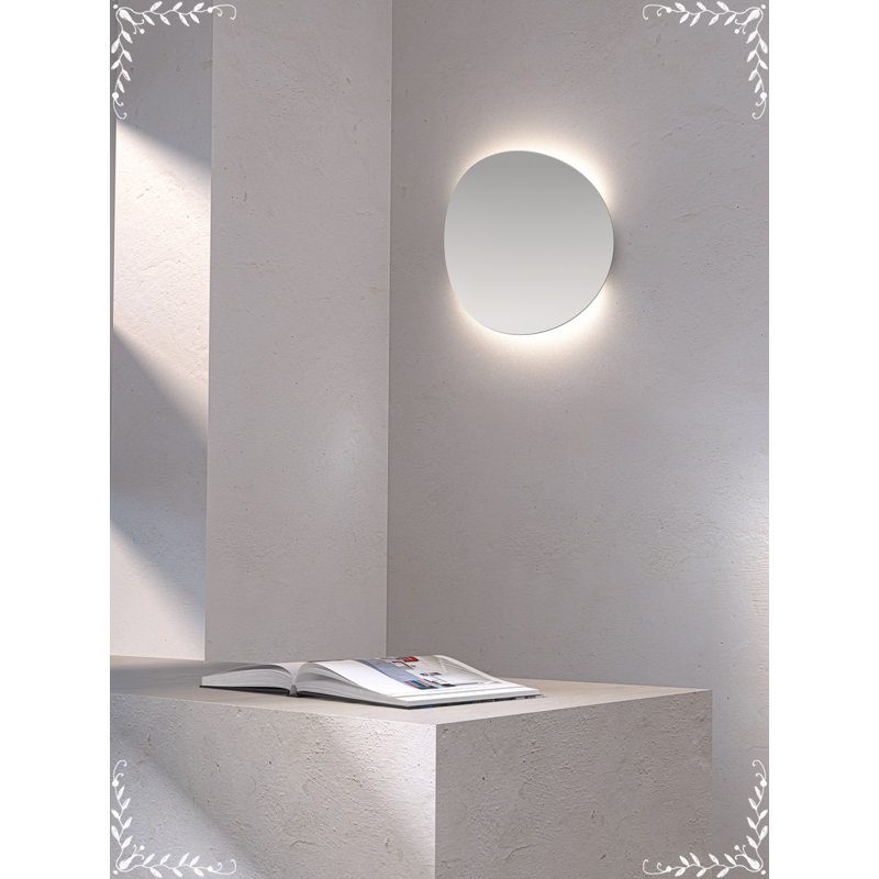 Malibu Discs LED Flush Mounted Sconce, Satin White, 10" H x 10" W x 2" D