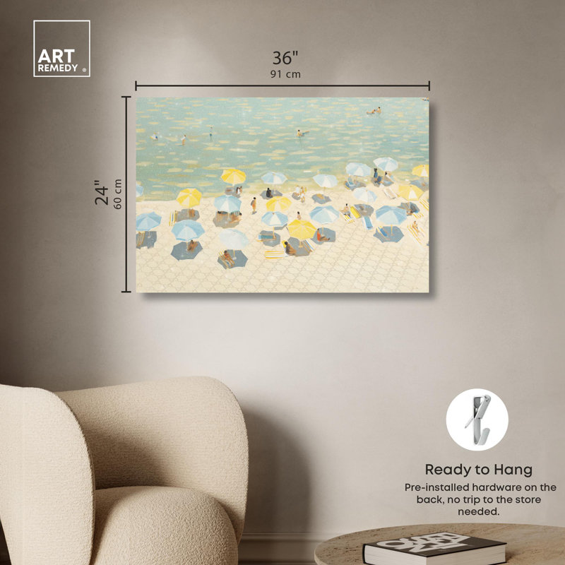 «Relaxed Beach Vacay», art mural Glam Beach par Art Remedy, Toile tendue, H 24 po x l 36 po