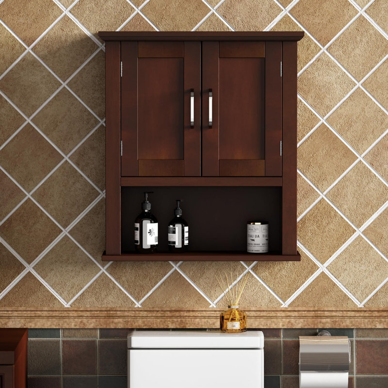 Guadaloue Bathroom Cabinet, Dark Cherry
