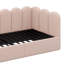 Divan-lit simple tapissier relevable avec tête de lit, structure de lit plateforme en velours avec rangement hydraulique-117487204
