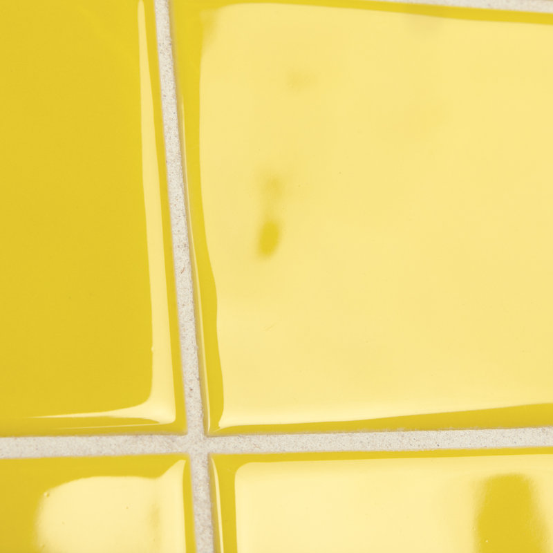 Twist 4" x 4" Ceramic Grid Mosaic Tile, Yellow